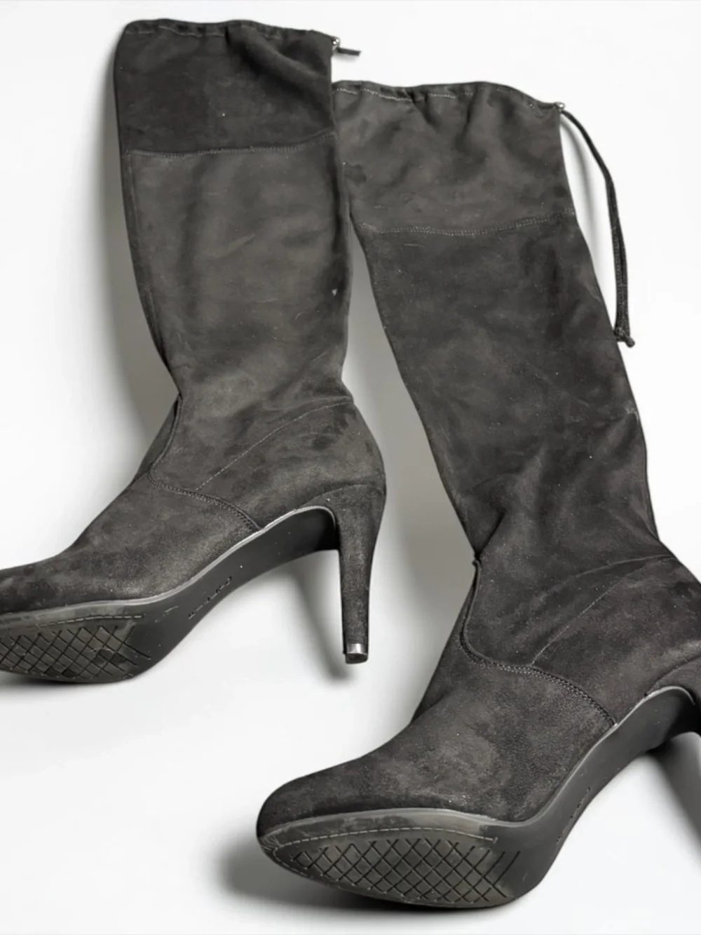 Relativity Black Over The Knee Slouchy Heel Boots Size 9